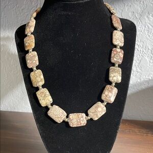 Elegant 18” Natural Jasper and Bead Necklace